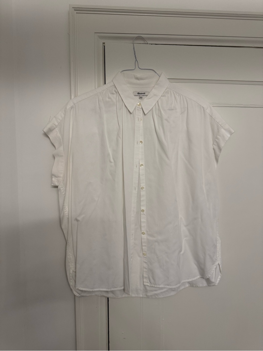 Madewell White Short-Sleeve Button Front Shirt